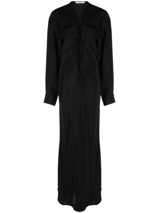 Black Triquetra Silk Maxi Dress