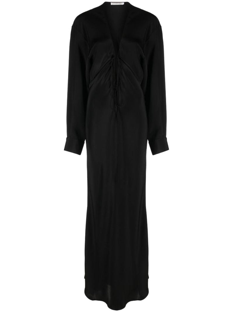 Black Triquetra Silk Maxi Dress