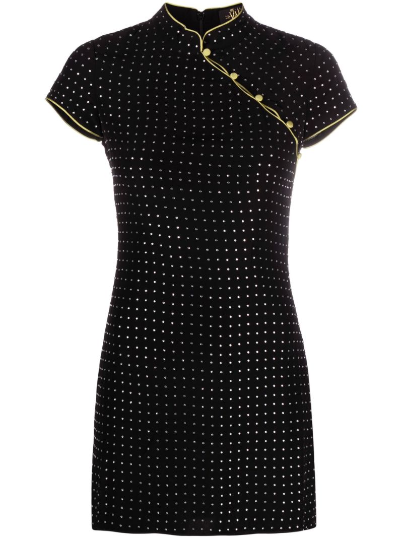 Black Gibson Crystal Mini Dress