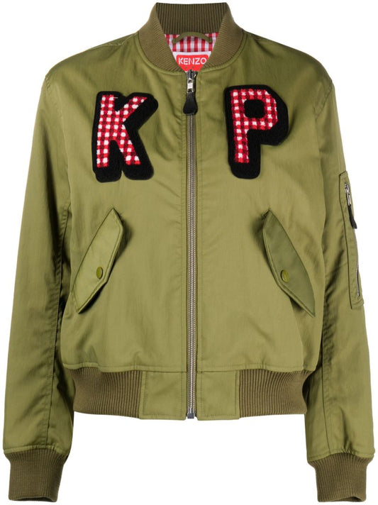 Green Kenzo Paris Retro Bomber Jacket