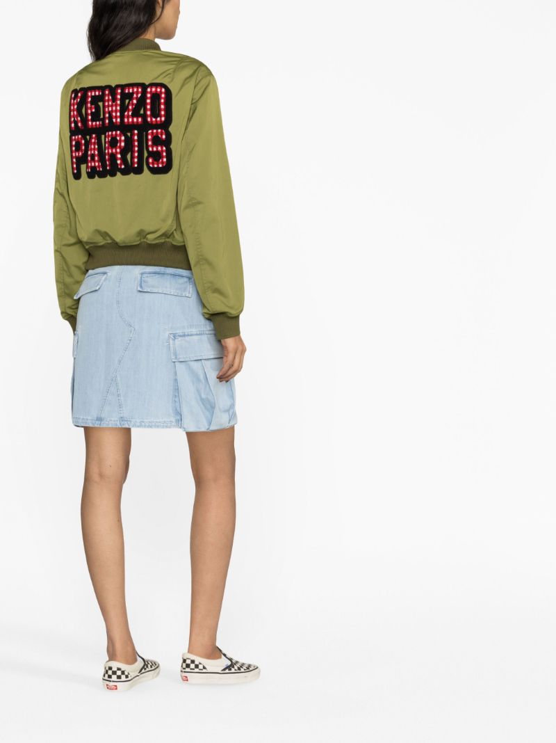 Green Kenzo Paris Retro Bomber Jacket