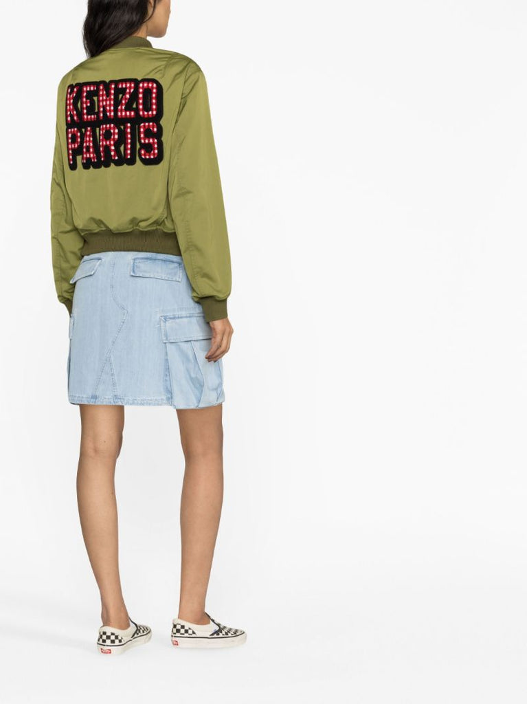 Green Kenzo Paris Retro Bomber Jacket