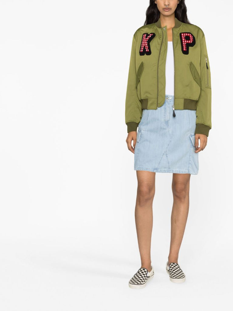 Green Kenzo Paris Retro Bomber Jacket
