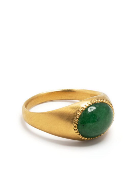 22k Yellow Gold Roz Jade Ring