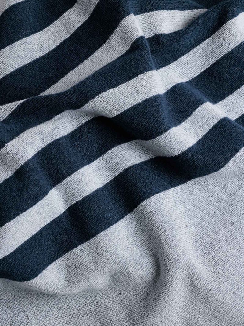 Blue Striped Organic Cotton Towel Set