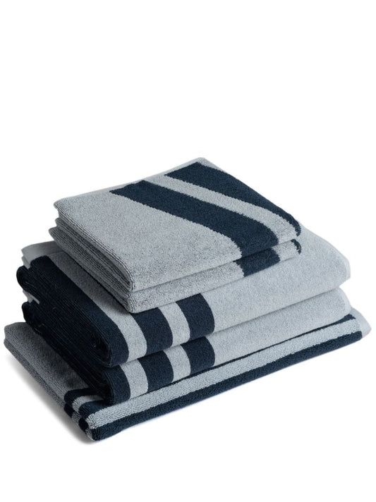 Blue Striped Organic Cotton Towel Set