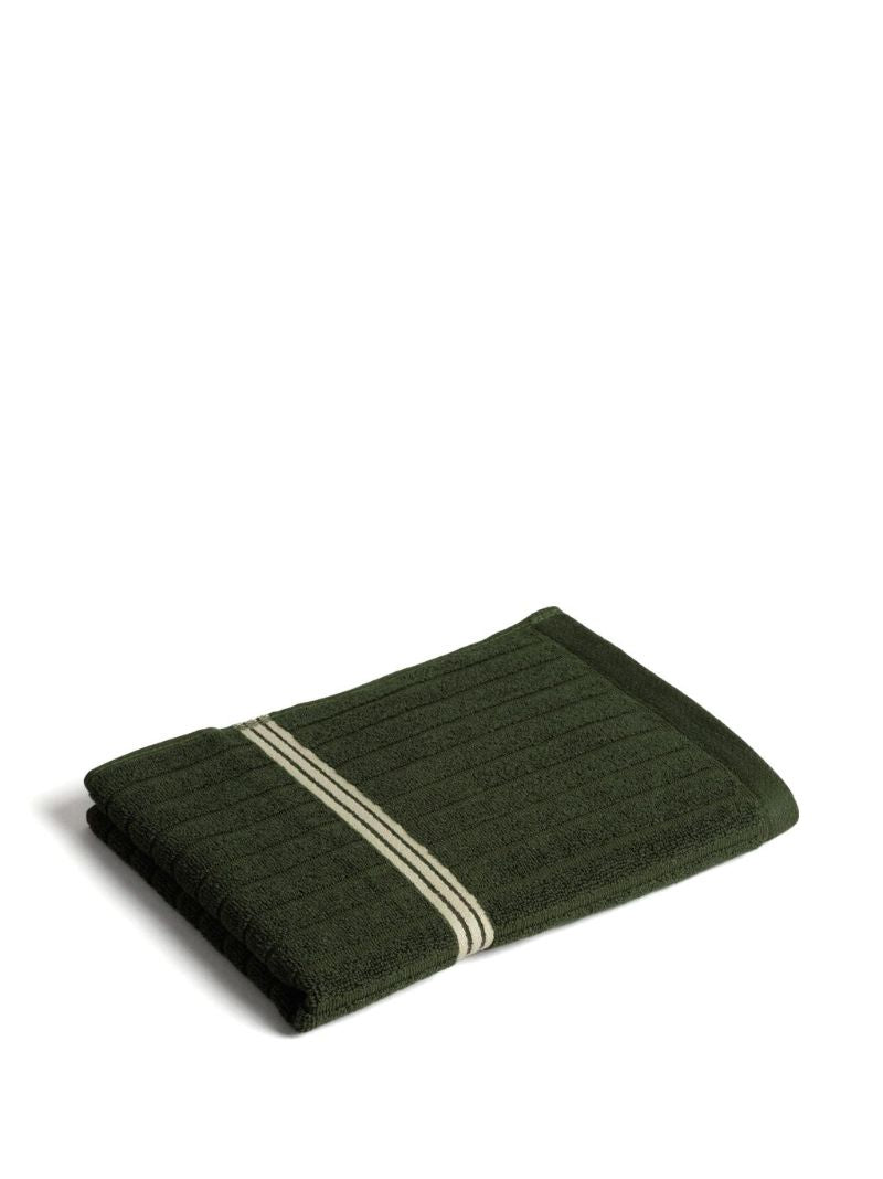 Green Ribbed Organic Cotton Towel Set
