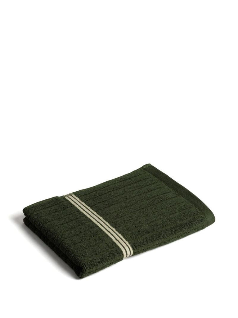 Green Ribbed Organic Cotton Towel Set