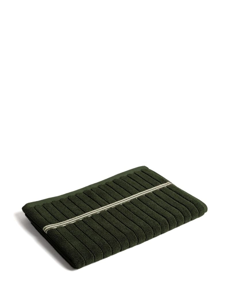 Green Ribbed Organic Cotton Towel Set