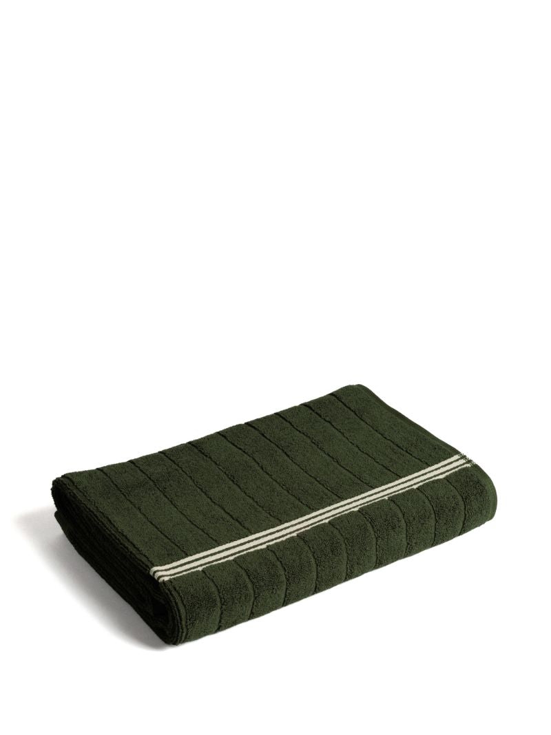 Green Ribbed Organic Cotton Towel Set