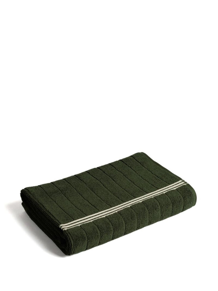 Green Ribbed Organic Cotton Towel Set