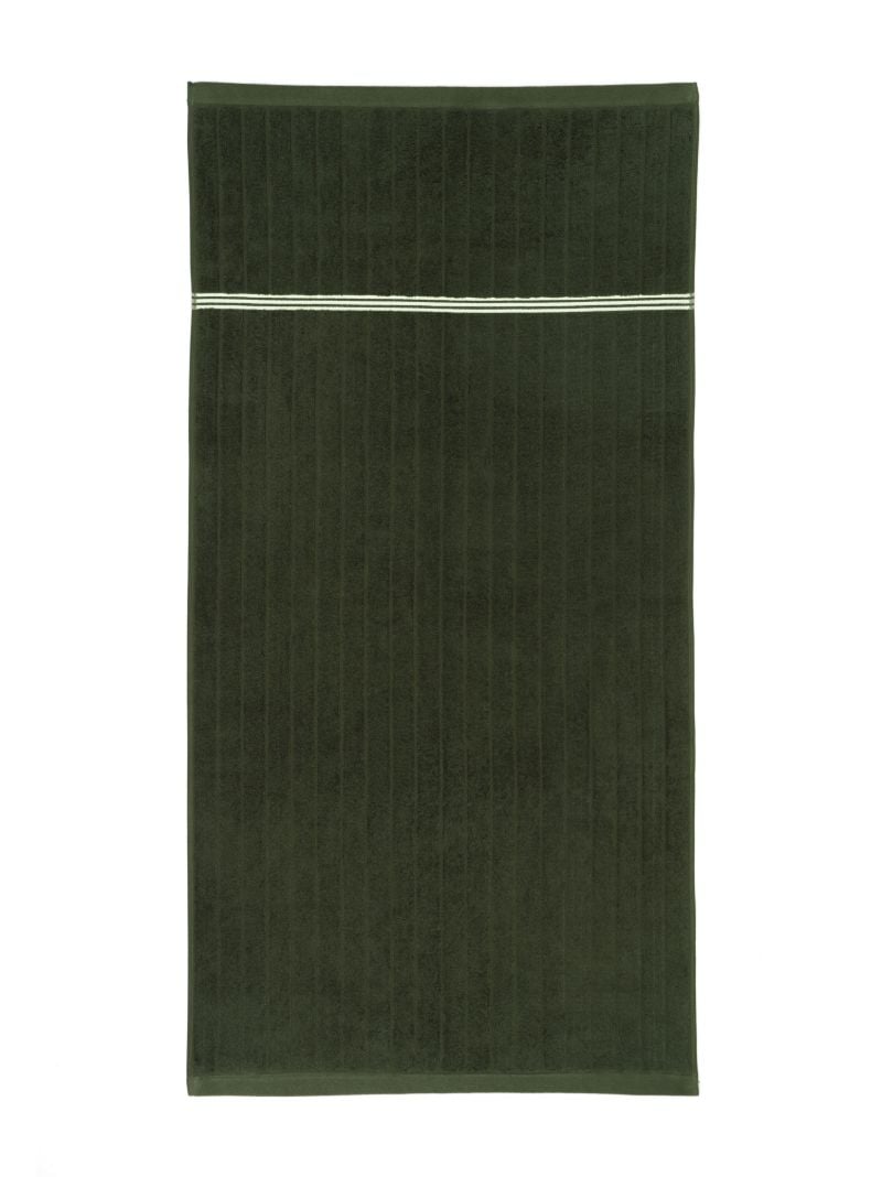 Green Ribbed Organic Cotton Towel Set