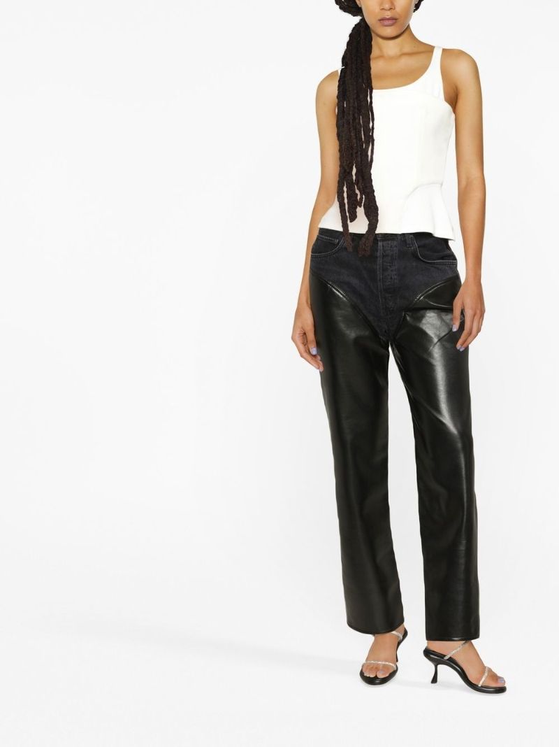 Black Harley Panelled Straight-leg Jeans