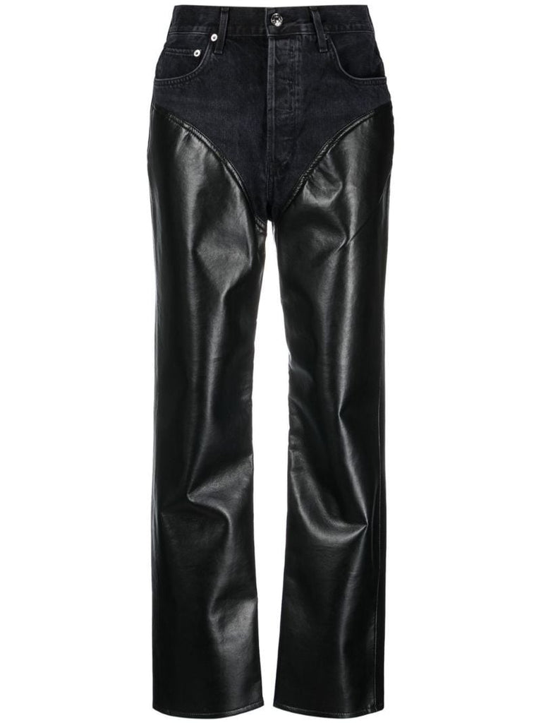 Black Harley Panelled Straight-leg Jeans