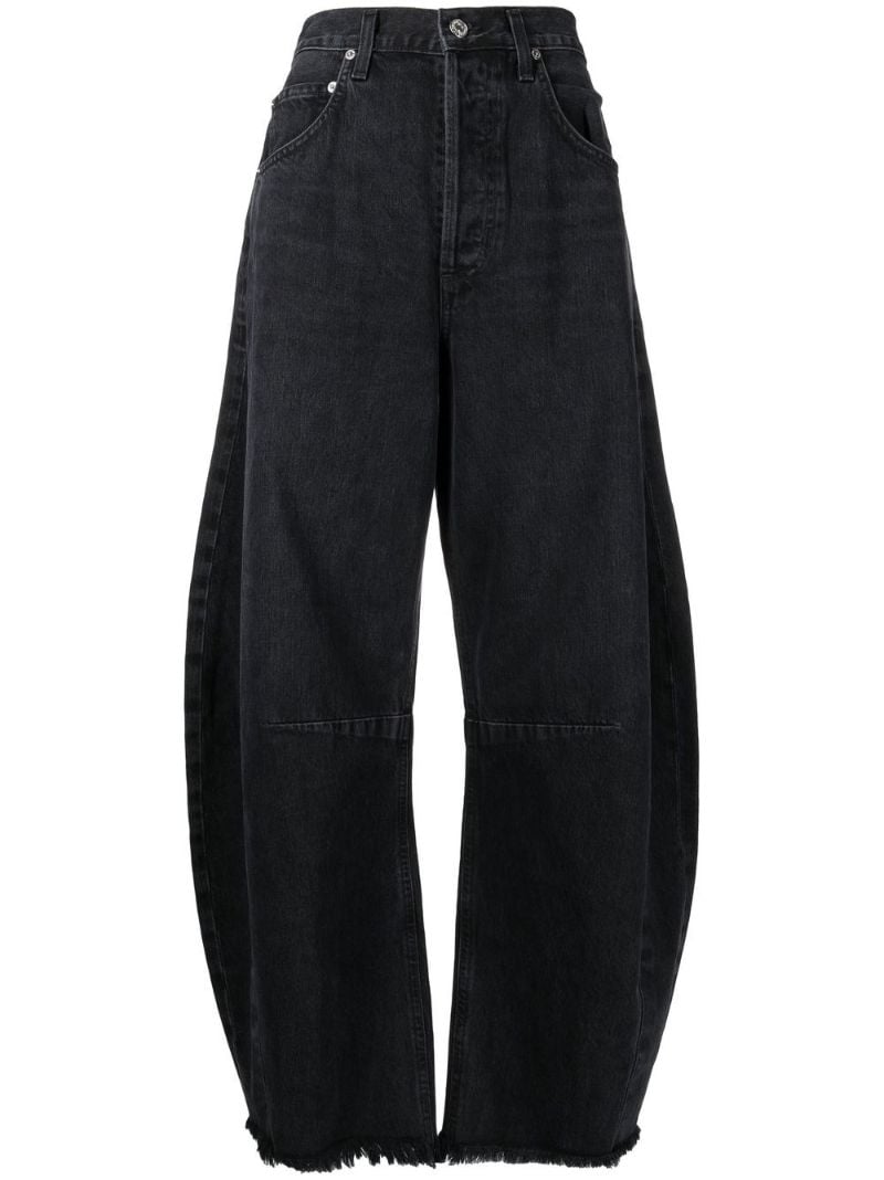 Black Horseshoe Wide-leg Jeans