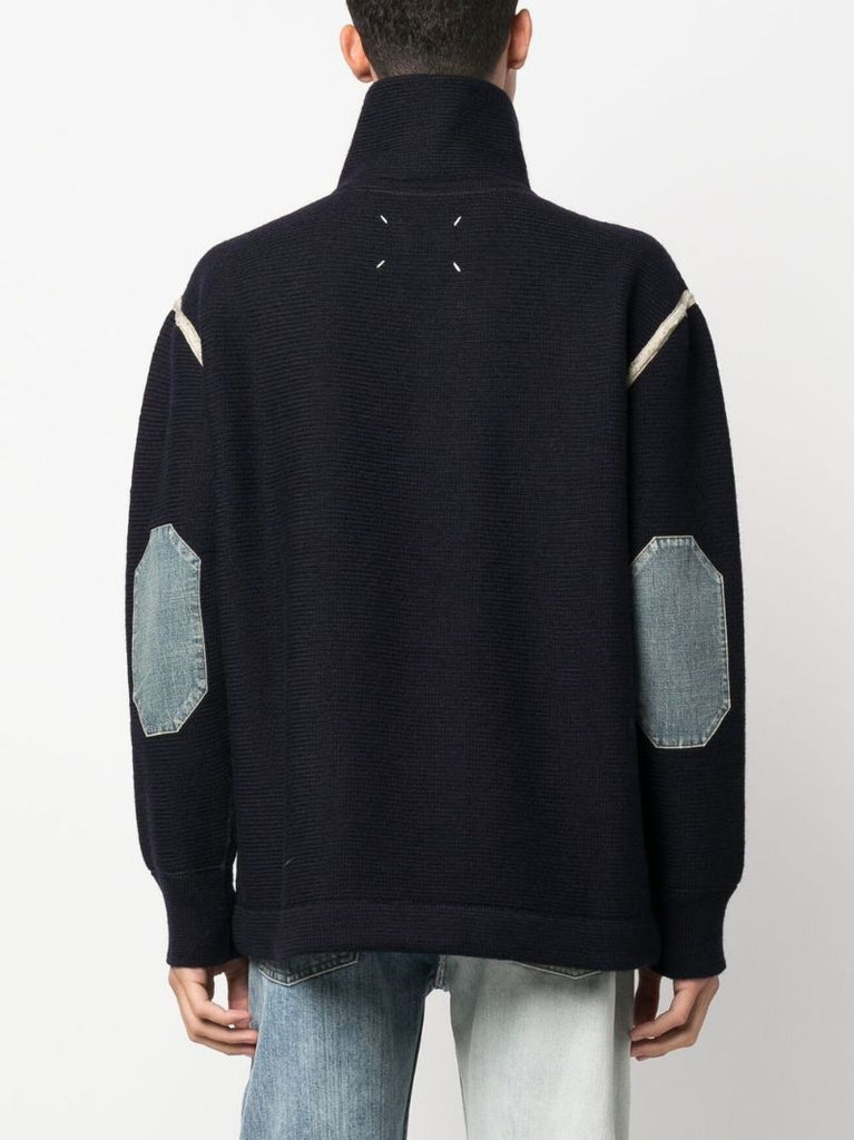 Black Half-zip High Neck Jumper