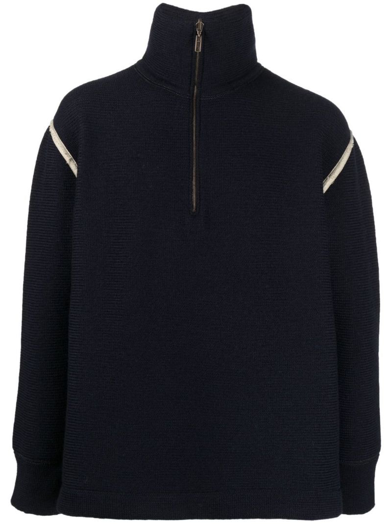 Black Half-zip High Neck Jumper