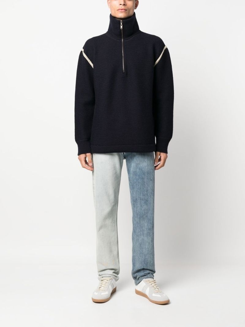 Black Half-zip High Neck Jumper