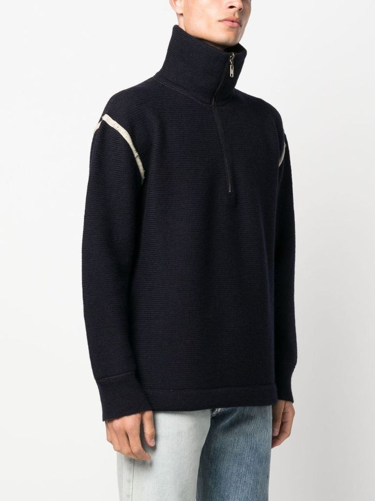 Black Half-zip High Neck Jumper