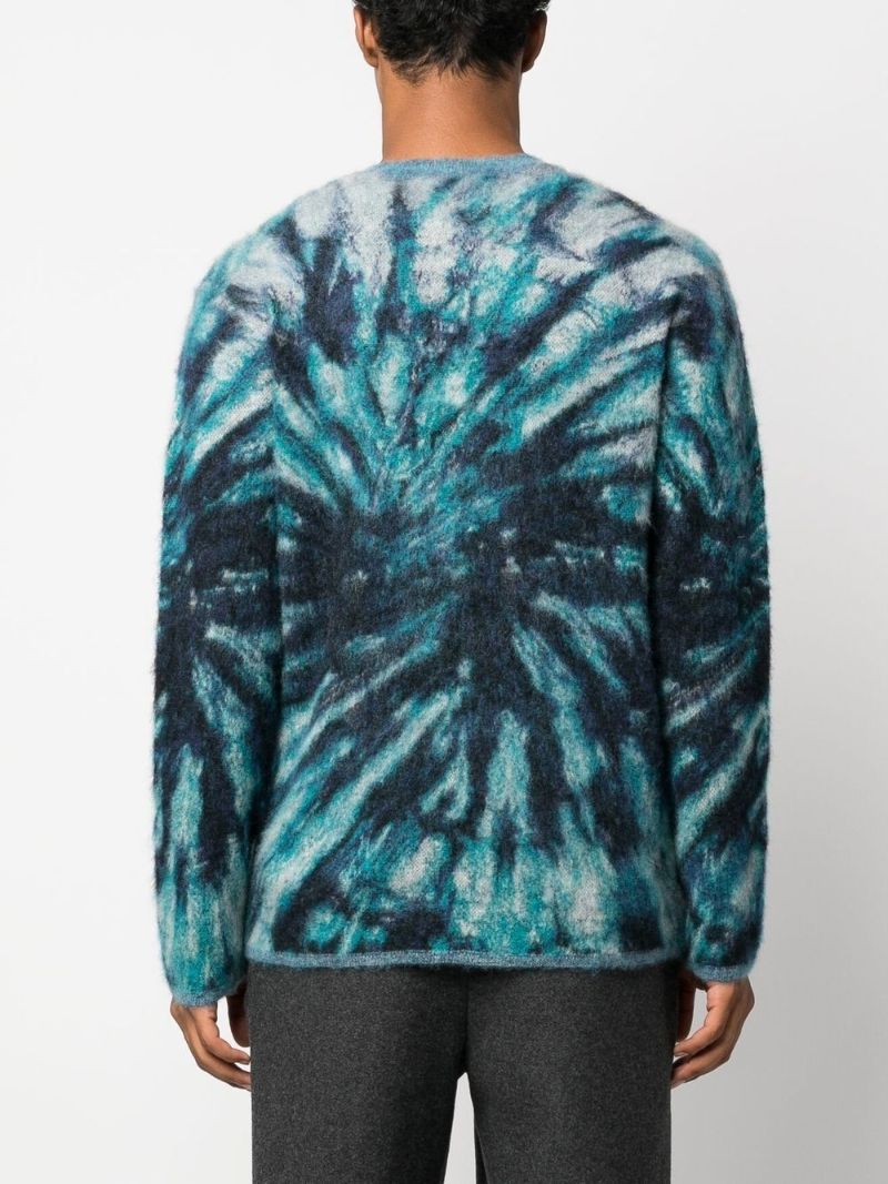 Blue Tie-dye Knitted Sweater