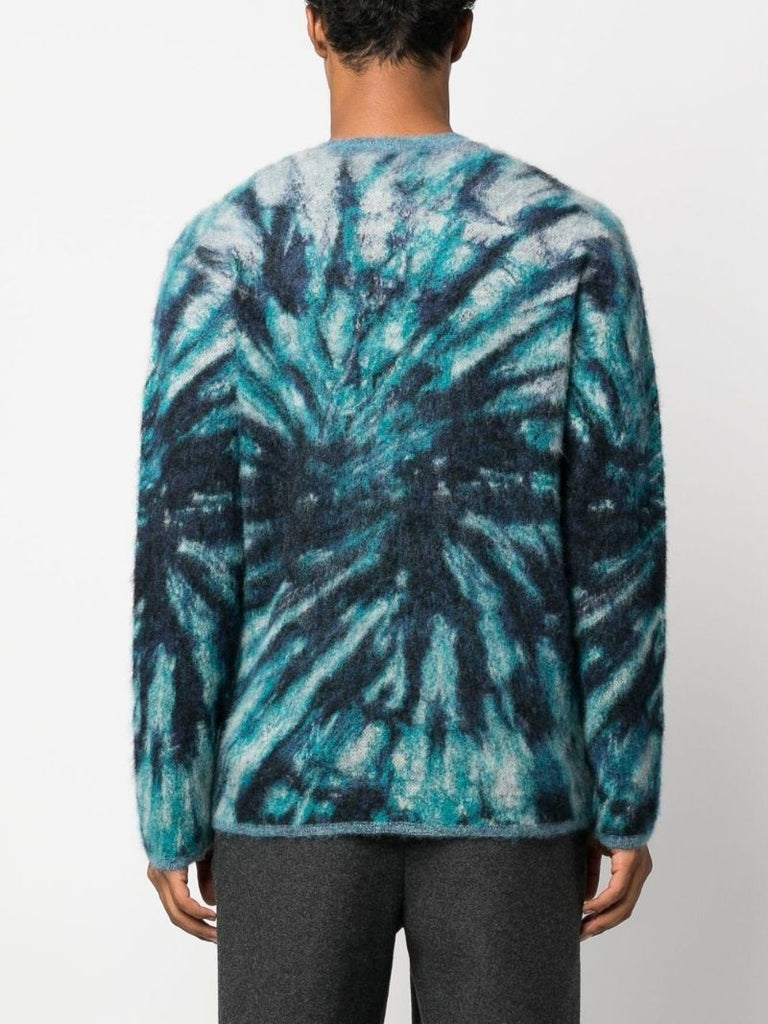 Blue Tie-dye Knitted Sweater