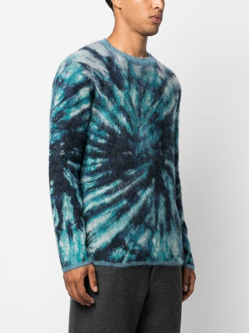 Blue Tie-dye Knitted Sweater