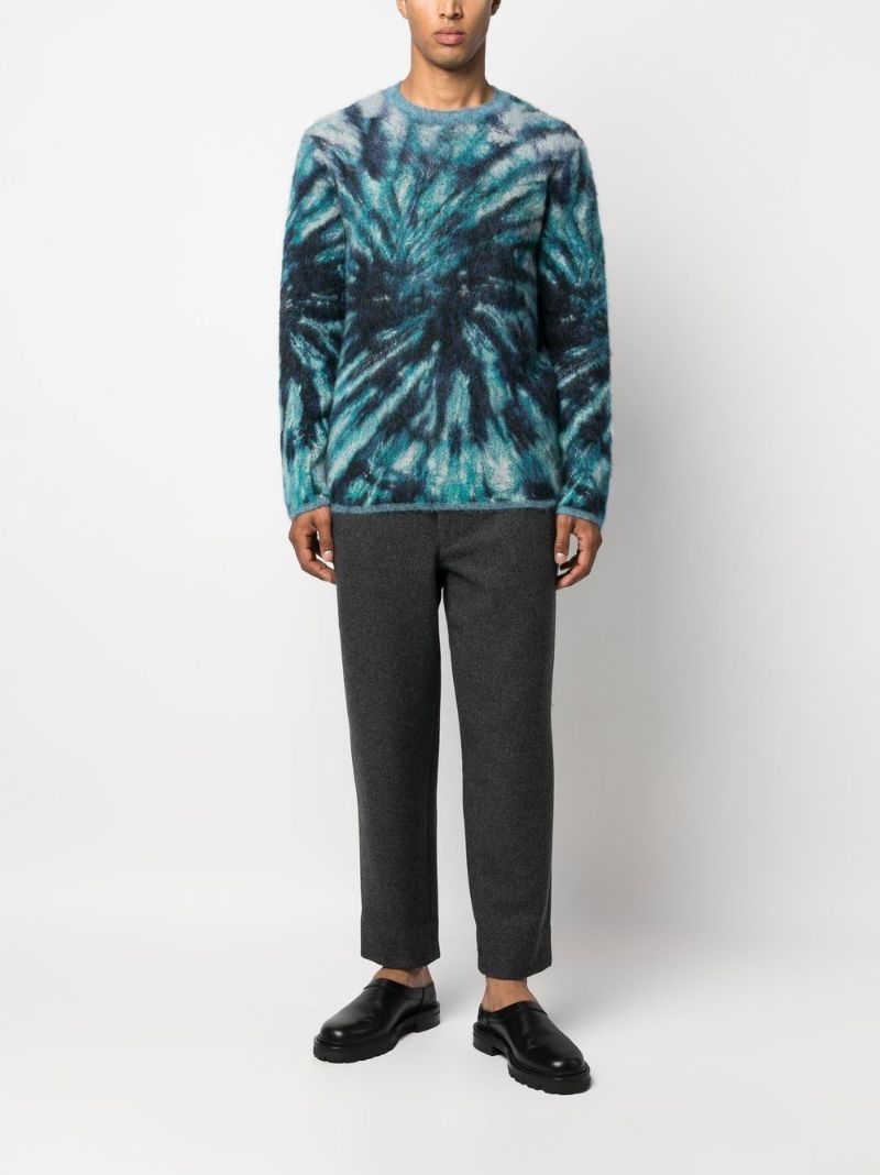 Blue Tie-dye Knitted Sweater