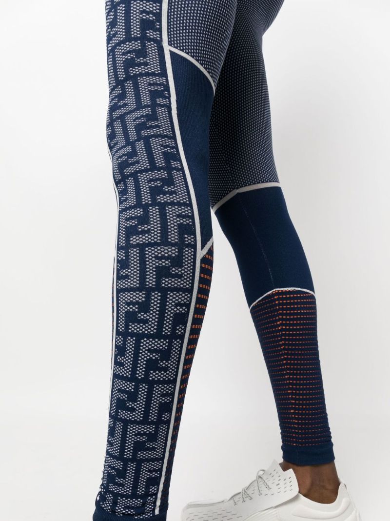 Blue Zucca Monogram Print Seamless Leggings