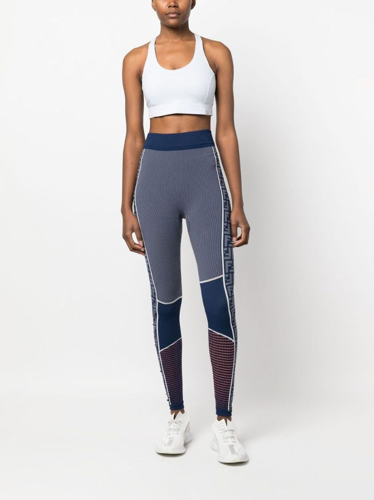 Blue Zucca Monogram Print Seamless Leggings