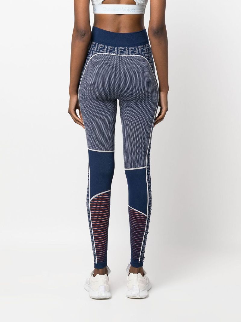 Blue Zucca Monogram Print Seamless Leggings