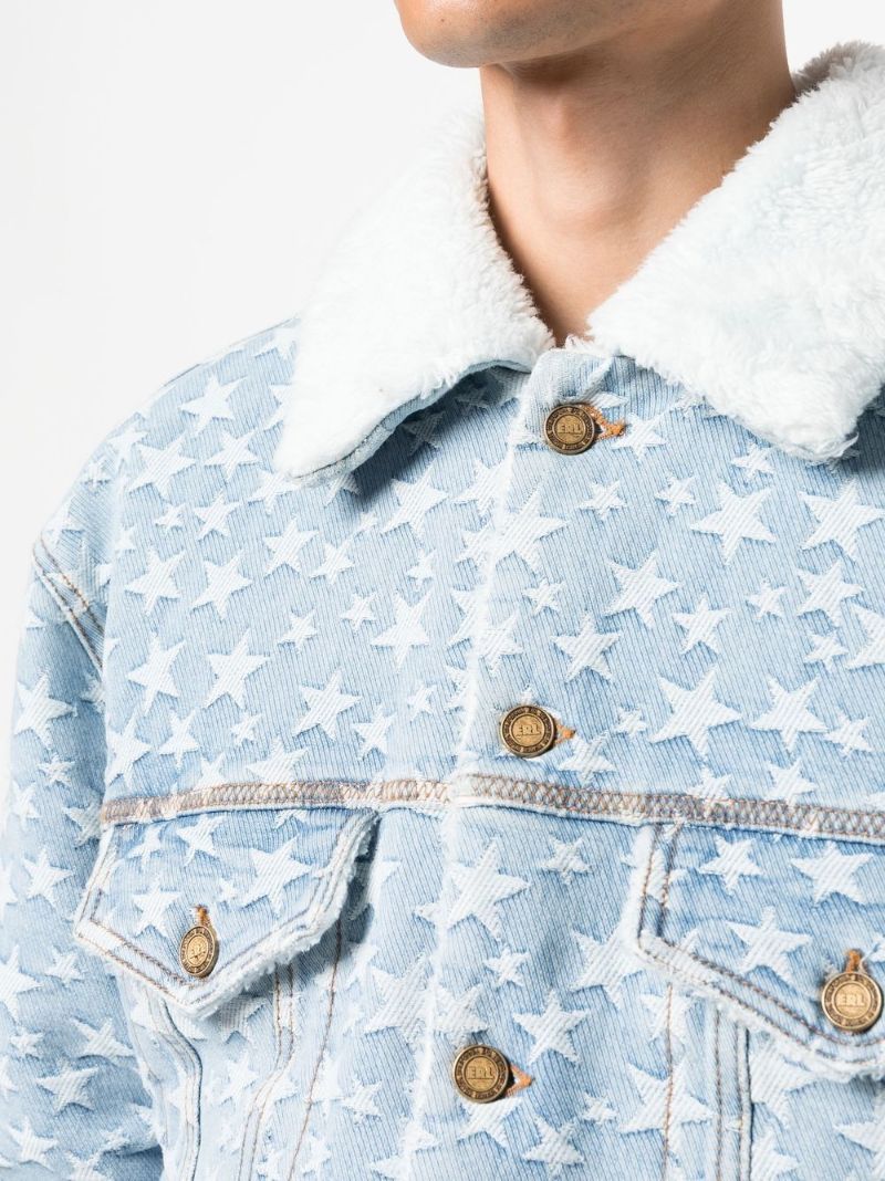 Blue Star-jacquard Denim Jacket