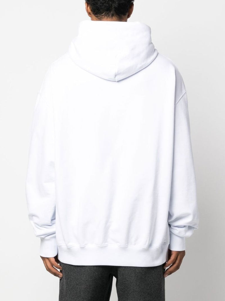 White Logo-print Cotton Hoodie