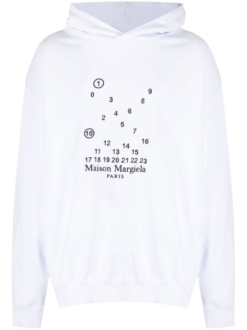 White Logo-print Cotton Hoodie