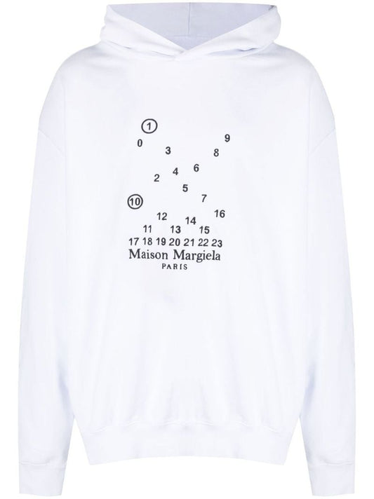 White Logo-print Cotton Hoodie