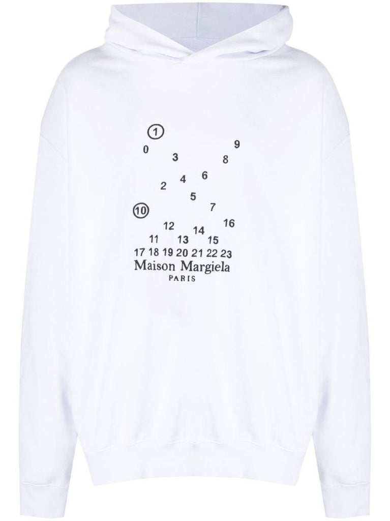 White Logo-print Cotton Hoodie