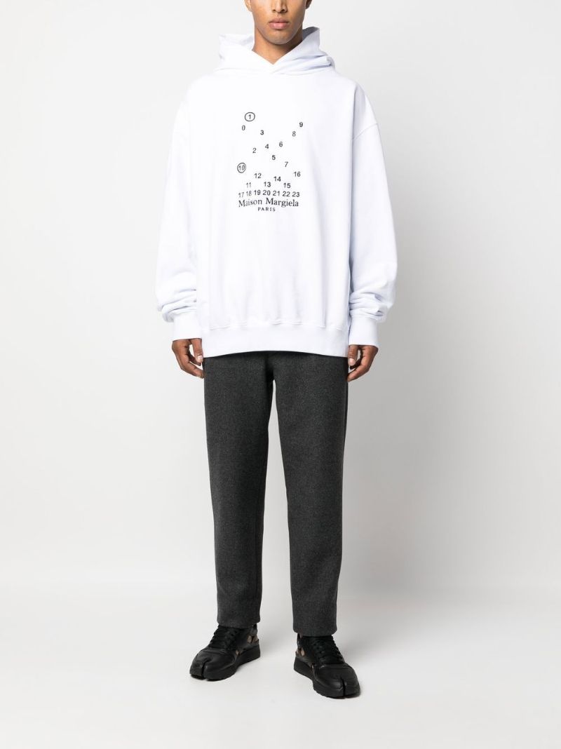 White Logo-print Cotton Hoodie