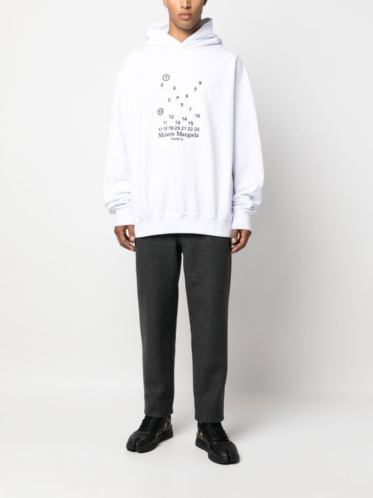 White Logo-print Cotton Hoodie