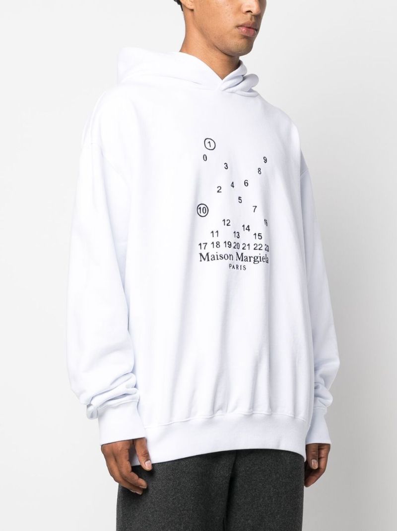 White Logo-print Cotton Hoodie
