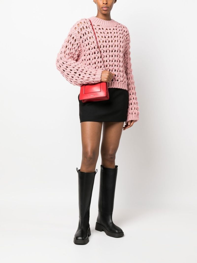 Red Penelope Mini Leather Shoulder Bag