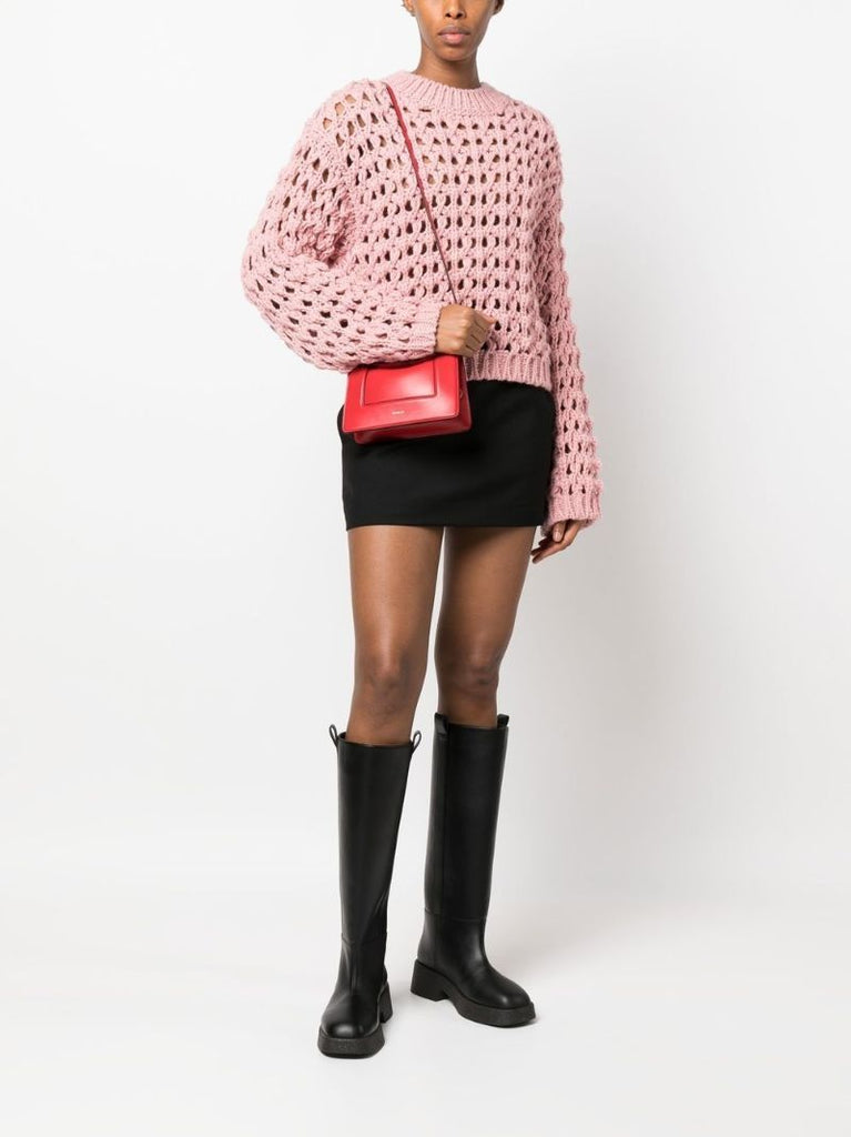 Red Penelope Mini Leather Shoulder Bag