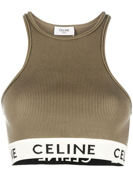 Green Logo Tape Sports Bra