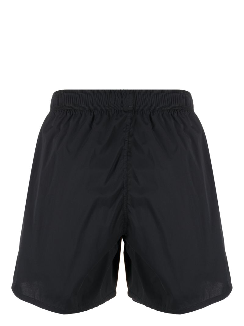Black Logo Print Swim Shorts