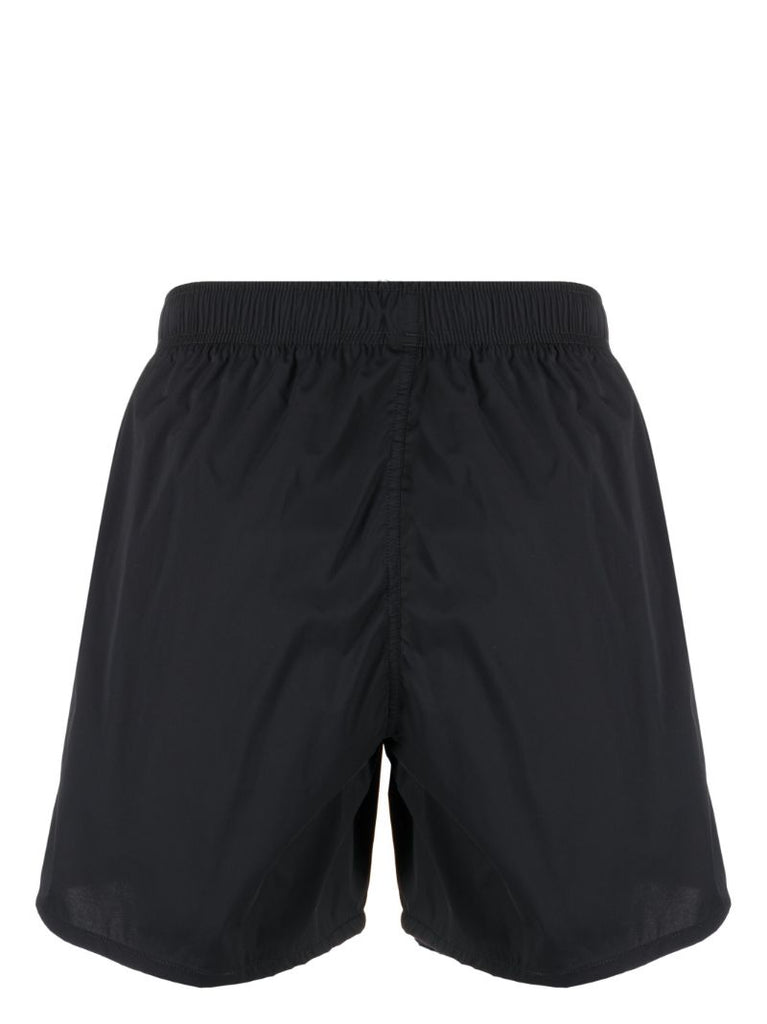 Black Logo Print Swim Shorts
