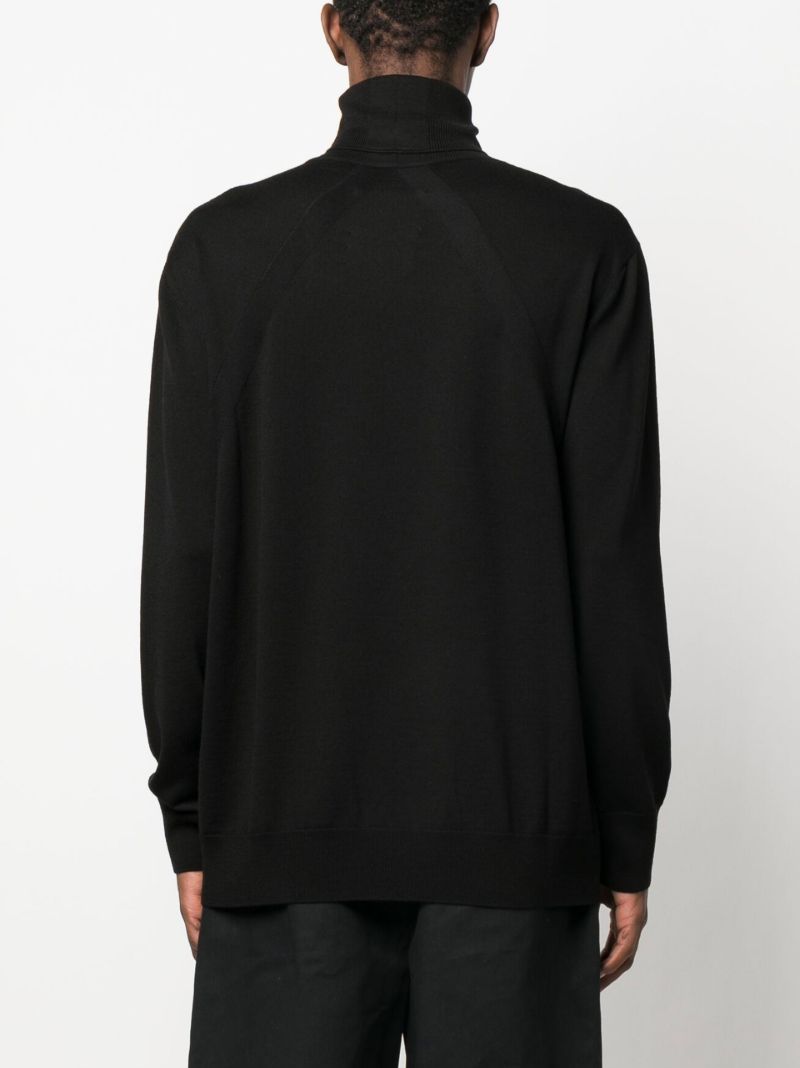 Black Roll-neck Wool Sweater