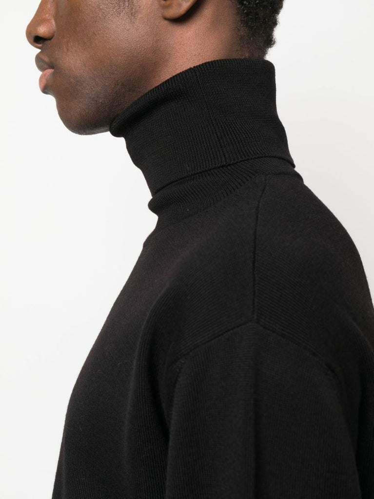 Black Roll-neck Wool Sweater