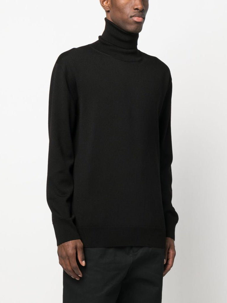 Black Roll-neck Wool Sweater