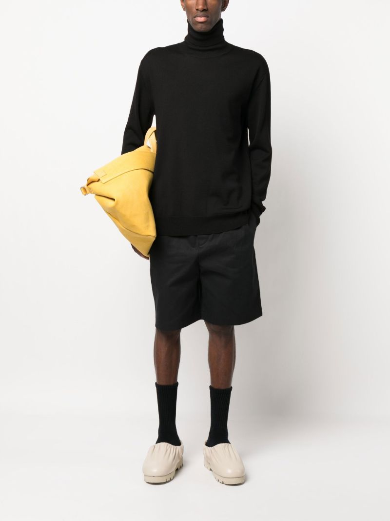 Black Roll-neck Wool Sweater
