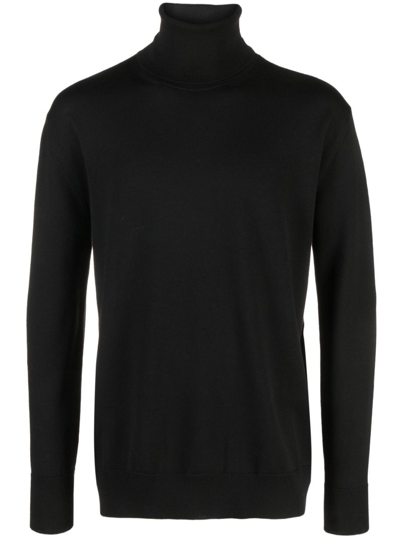 Black Roll-neck Wool Sweater