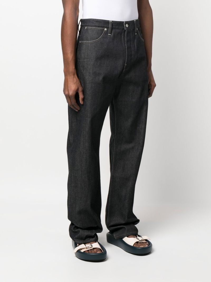 Blue Straight Leg Denim Jeans