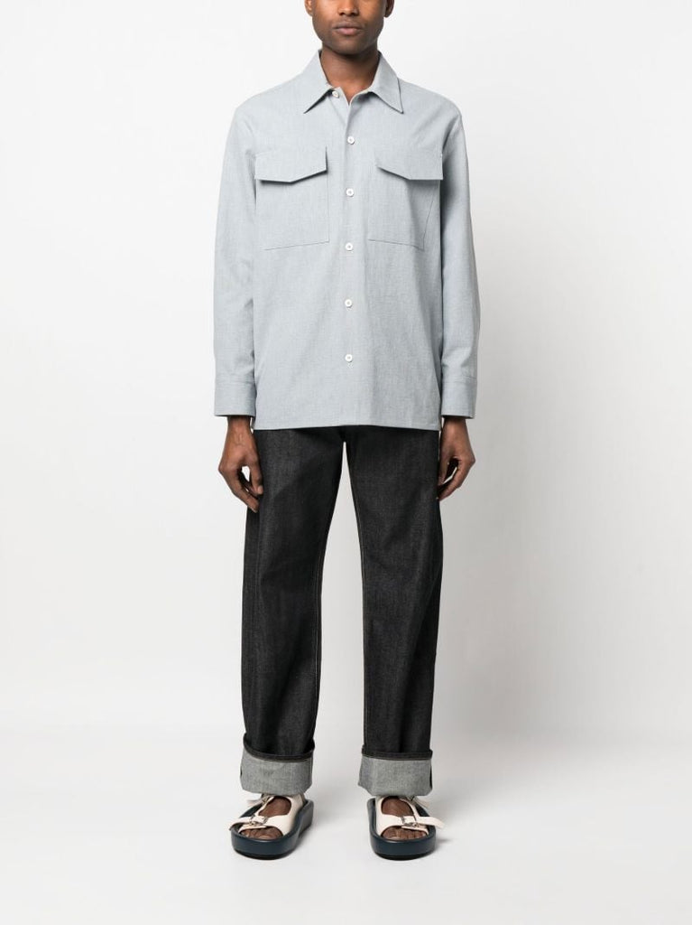 Blue Straight Leg Denim Jeans